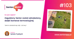 senior, odnaleziony, dron, kamera