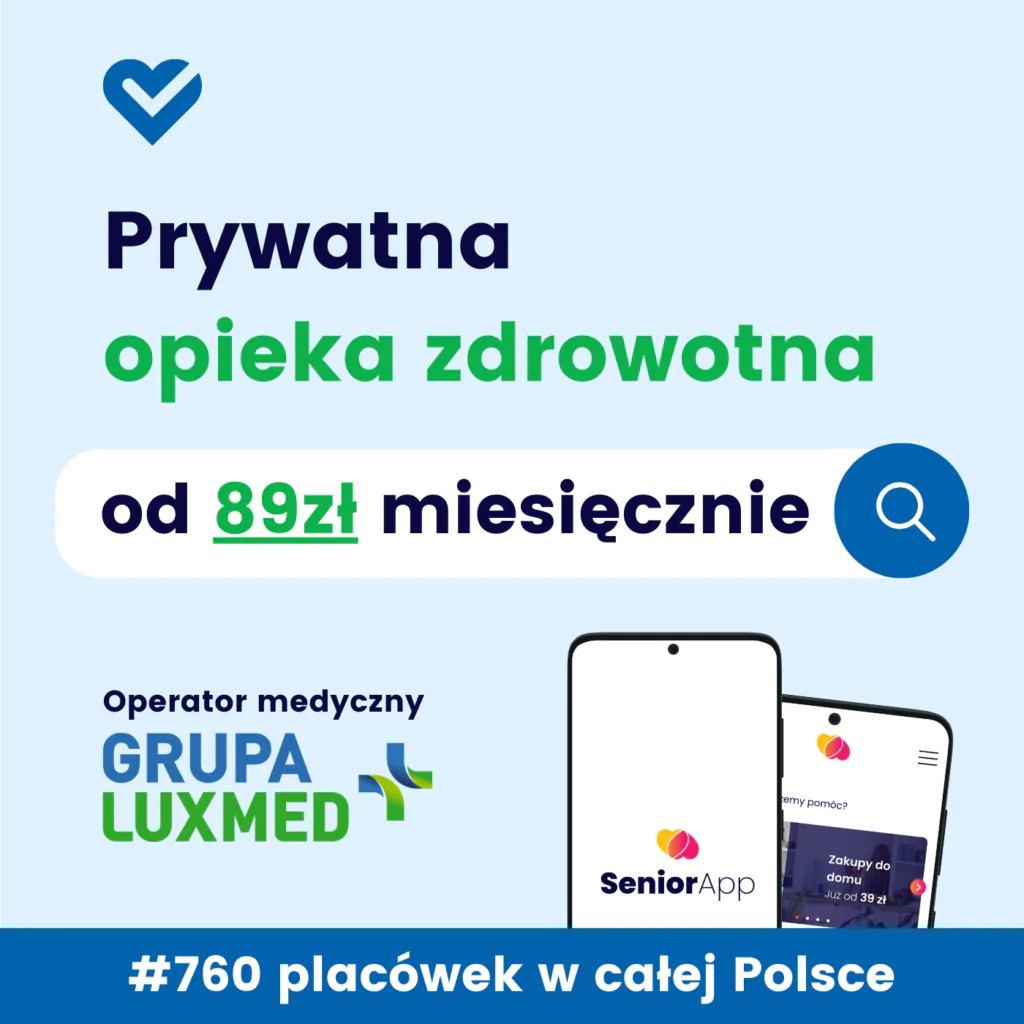 Prywatne pakiety medyczne LUX MED w SeniorApp